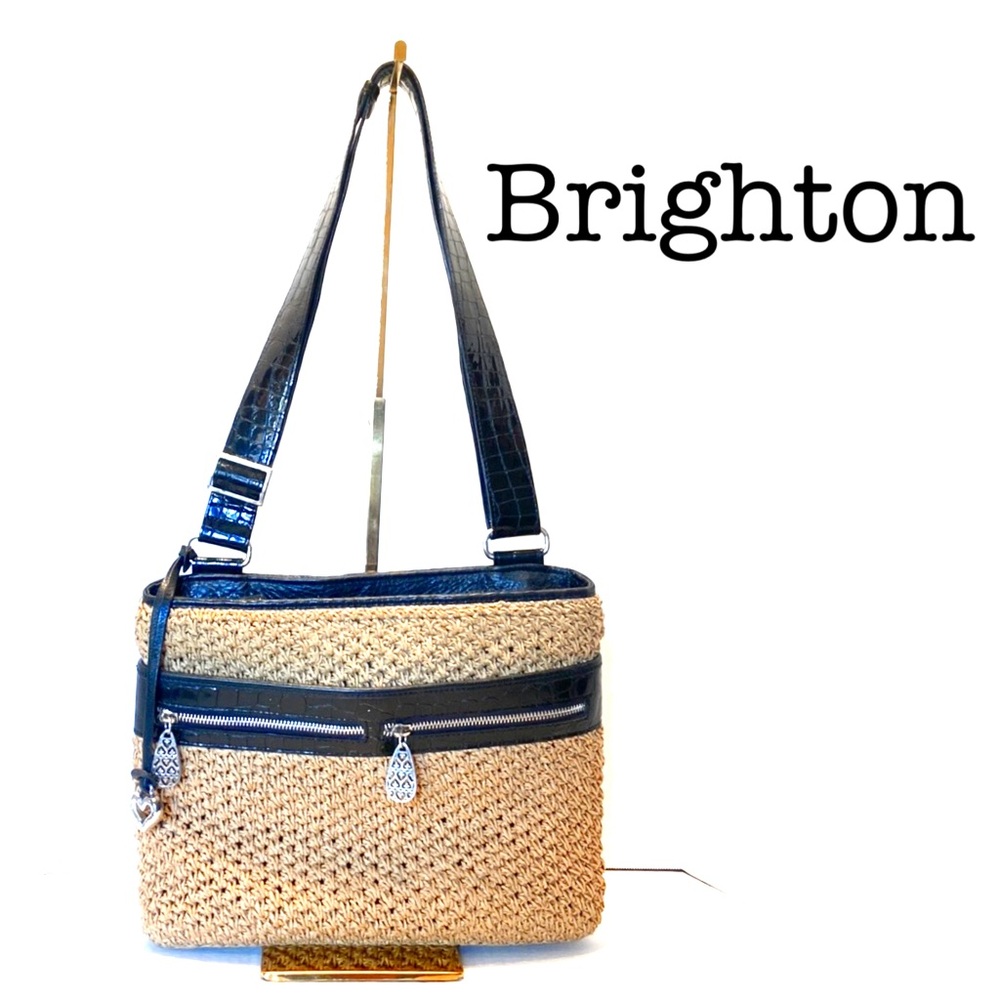 Brighton Straw Woven Messenger Bag